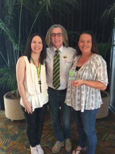 B Women award winners from left, Deb Middleton (best and fairest), Wal Lehmann (coach), Jess Davies (coach’s award)