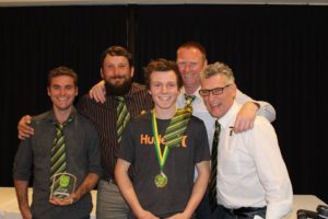 A Men - David McInerney (Most Consistent), Marty Gallasch (Coach), Dexter Falkenberg (Brad Fairey Medal B&F), Brad Fairey (Best Team Man) and Wal Lehmann (Team Manager) Absent: Dexter's Club Tie...