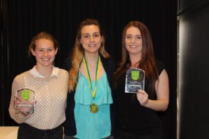 A Women - Amy Wilsdon (Most Consistent), Alice Rainsford (Bev Klemm Medal B&F) and Sheridan Seymour (Prominent Player). Absent Andy Milne (Coach) due to State U13 Girls Coach commitments 