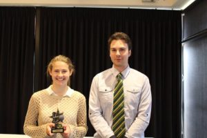 U15 - Amy Wilsdon (B&F) and Ethan Mills (Coach). Absent Ruby Lehmann (Coach's Award) and Dominic Tidswell (Most Improved)