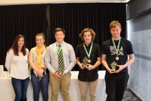 U18 - Renee Bishop & Kim Blatchford (Coaches), Byron Hoffmann (Rising Star), Wilbur Bishop (Joint B&F) and James Heinjus (Joint B&F). Absent Tyler Burgess (Most Consistent)