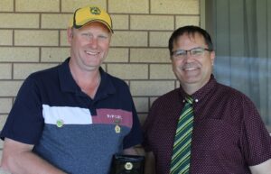 The Schutty Award for Coaching (left to right): Brad Fairey (Coach Under 13 Green) & Matt Lehmann (President).